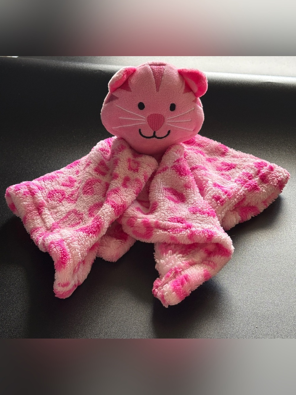 Swiggles Cat Pink Leopard Print Lovey Security Blanket Soft
